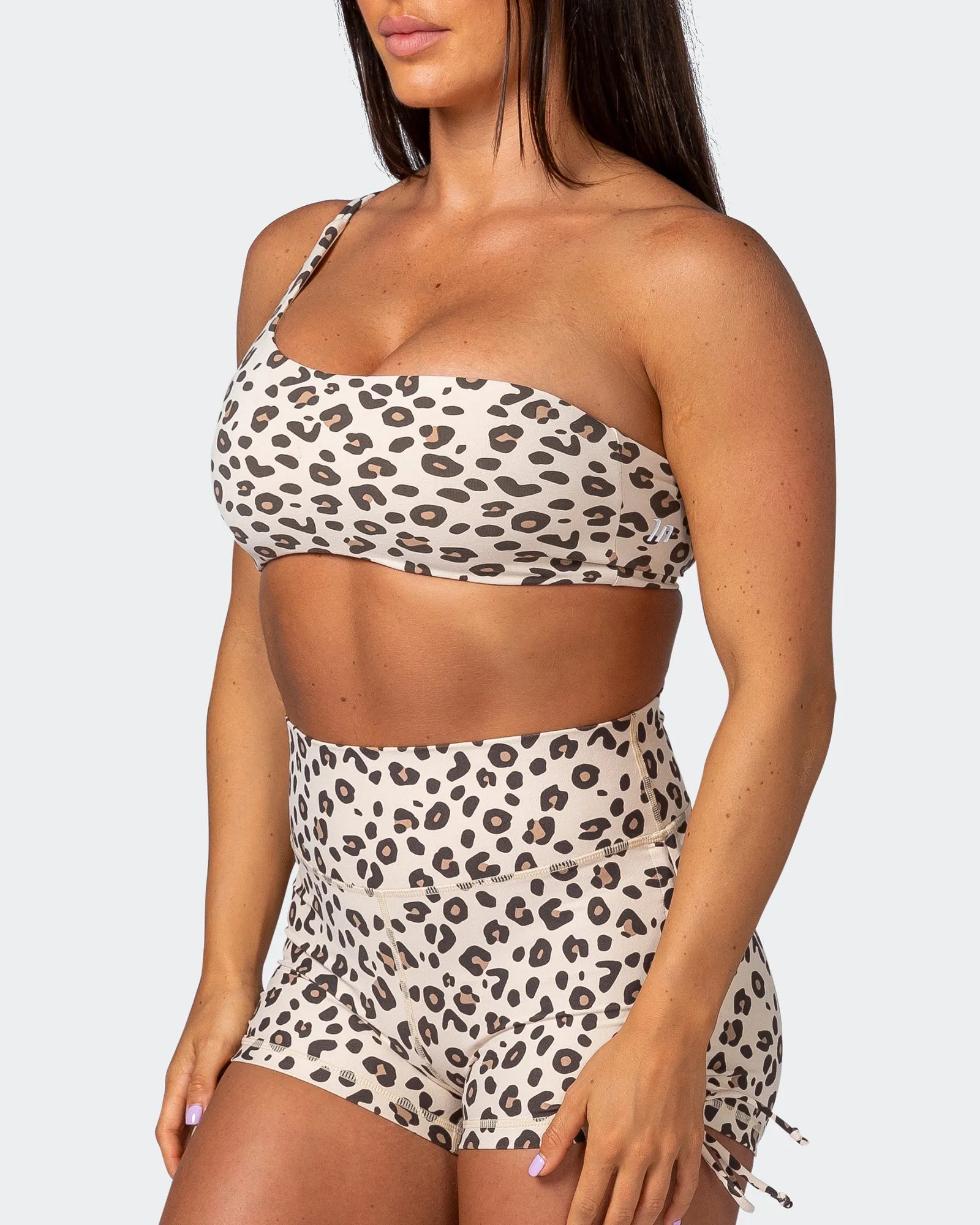 Movement One Shoulder Bralette - Cheetah Print