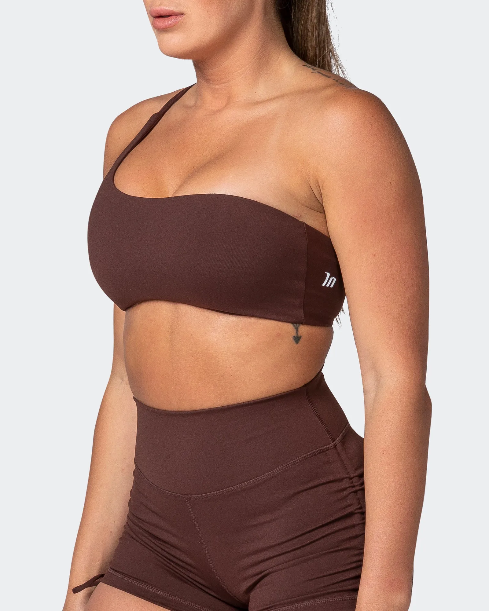 Movement One Shoulder Bralette - Coffee