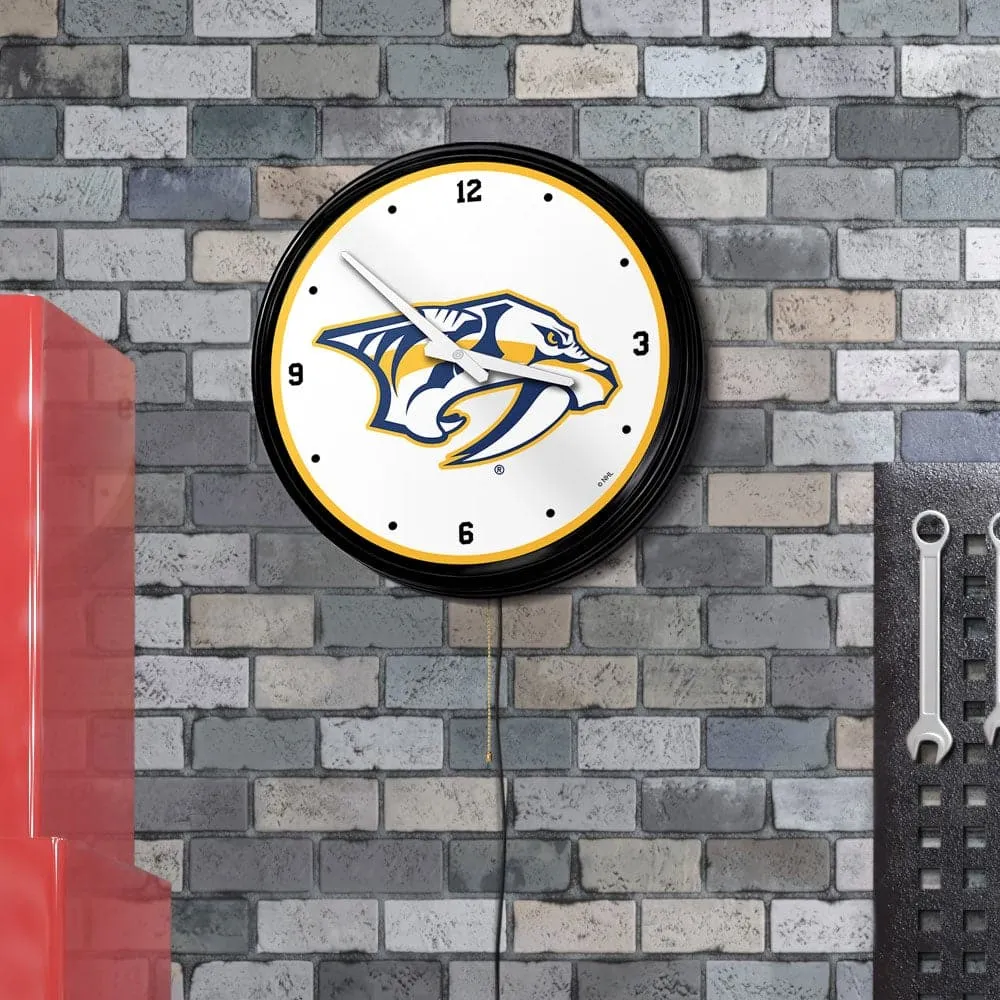 Nashville Predators: Retro Lighted Wall Clock
