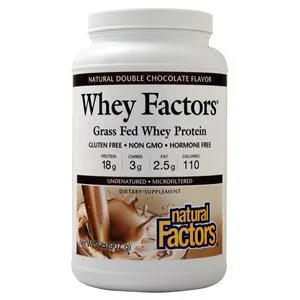 Natural Factors Whey Factors - Grass Fed Whey Protein Natural Double Chocolate 32 oz