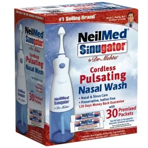 NeilMed Sinugator Pulsating Sinus Irrigator / Nasal Wash: Allergies Cold & 30 sa