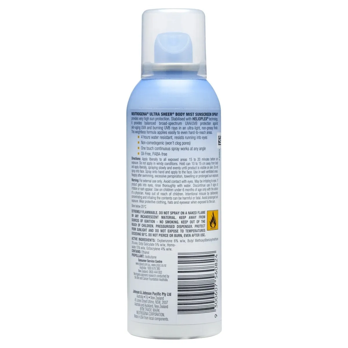 Neutrogena Ultra Sheer Body Mist Sunscreen Spray SPF50  140g