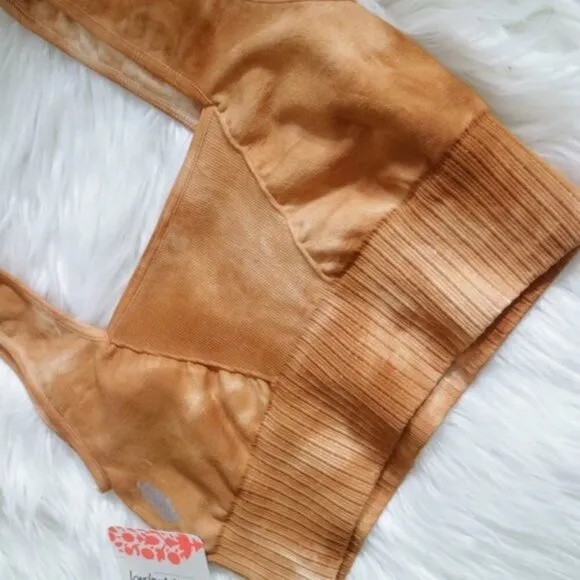 NEW Free People Tie Dye Good Karma Sports Bra in Burnt Topaz