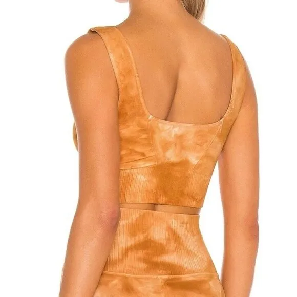 NEW Free People Tie Dye Good Karma Sports Bra in Burnt Topaz