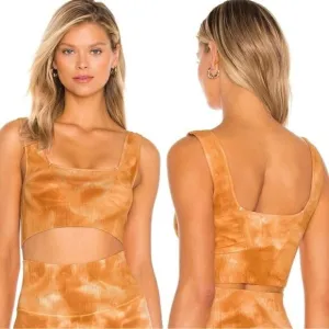 NEW Free People Tie Dye Good Karma Sports Bra in Burnt Topaz