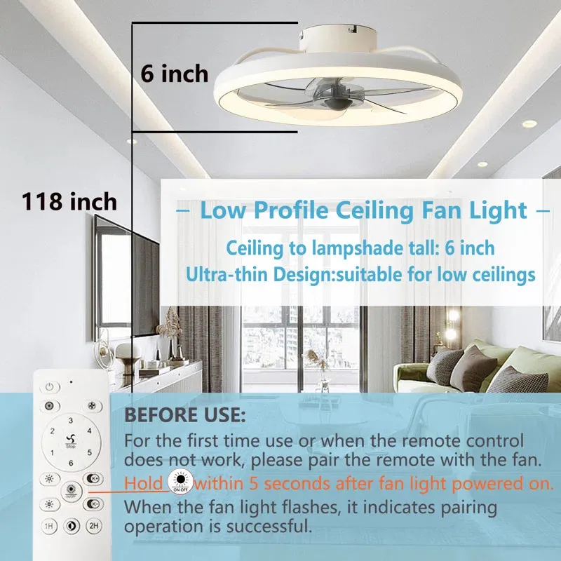 New in box with remote! Retail $167  Kaymani Modern Ceiling Fan with Remote Control and LED Light Kit Living Room Bedroom Kitchen, WHITE!