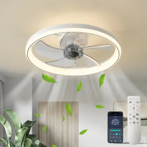 New in box with remote! Retail $167  Kaymani Modern Ceiling Fan with Remote Control and LED Light Kit Living Room Bedroom Kitchen, WHITE!