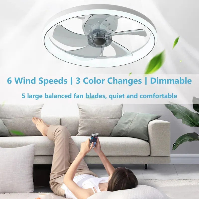 New in box with remote! Retail $167  Kaymani Modern Ceiling Fan with Remote Control and LED Light Kit Living Room Bedroom Kitchen, WHITE!