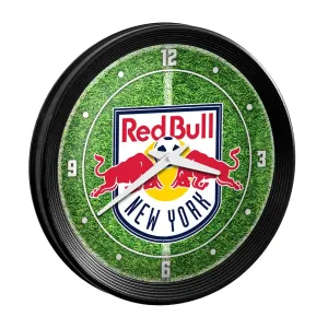 New York Red Bulls: Pitch - Ribbed Frame Wall Clock