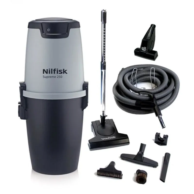 NILFISK SUPREME 250 Central Vacuum Power Unit with TurboCat Kit for Effective Cleaning