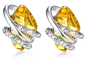 November Birthstone Citrine Yellow Stud Earrings