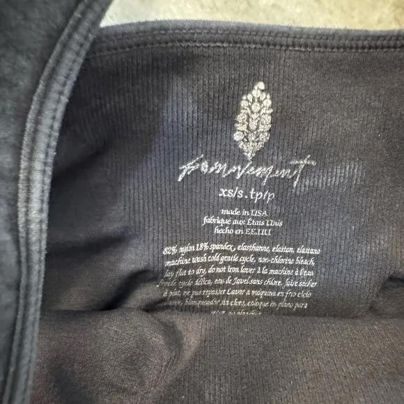 NWOT Free People Movement Good Karma Square Neck Bra - washed black - XS/S *IR*