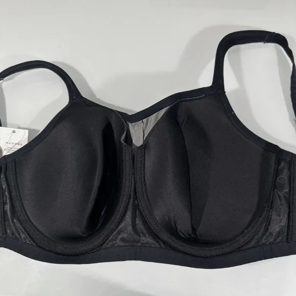 NWT $72 Natori [ 32H ] Yogi‎ Convertible Sports Bra in Grey Black