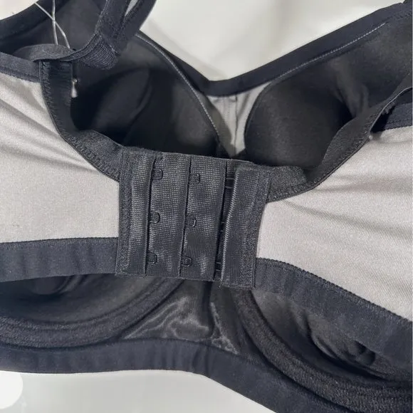 NWT $72 Natori [ 32H ] Yogi‎ Convertible Sports Bra in Grey Black