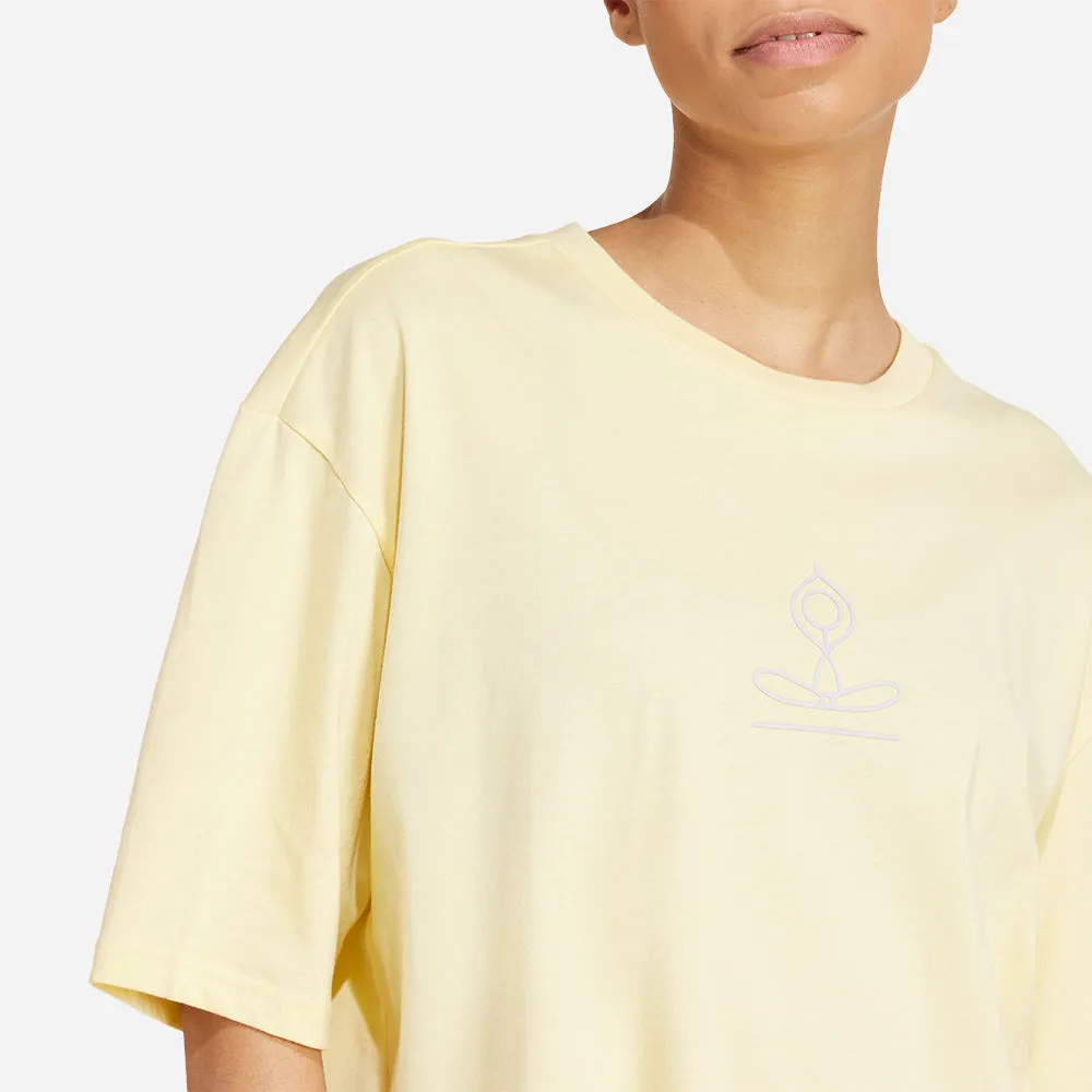 Áo Thun Nữ Adidas Yoga Stay Balanced Graphic - Vàng