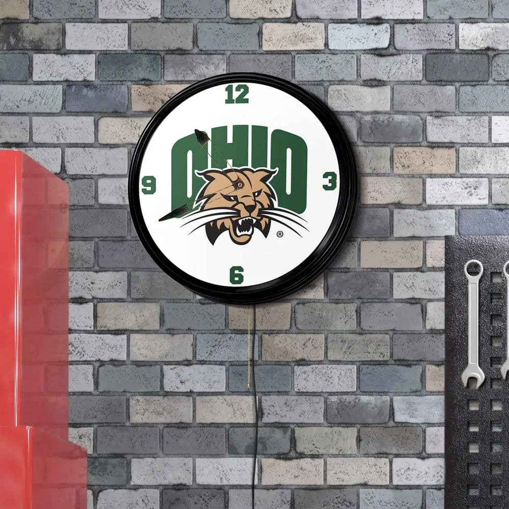 Ohio University Bobcats: Retro Lighted Wall Clock