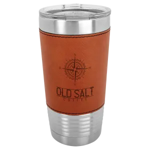Old Salt Leather Engraved Tumbler