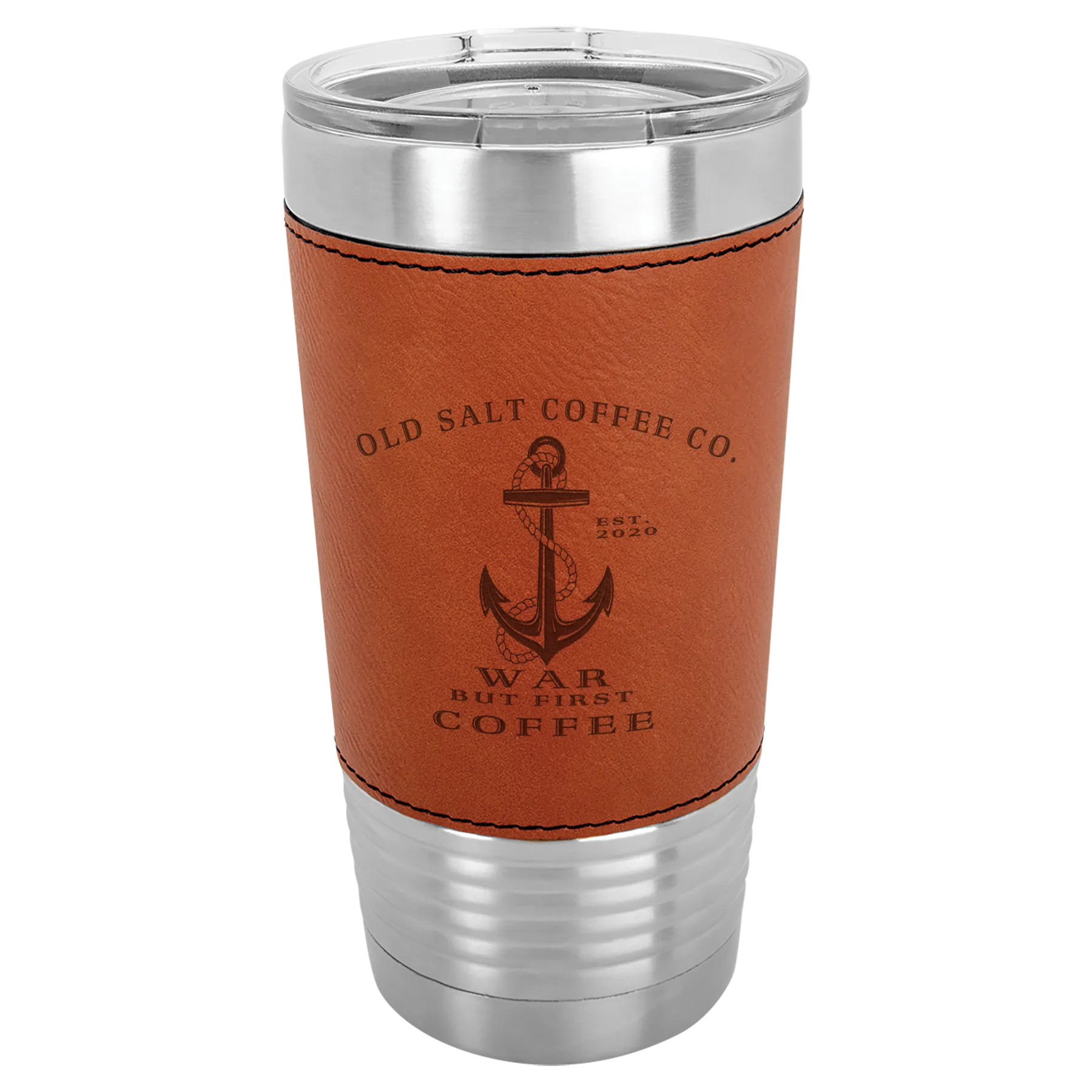 Old Salt Leather Engraved Tumbler