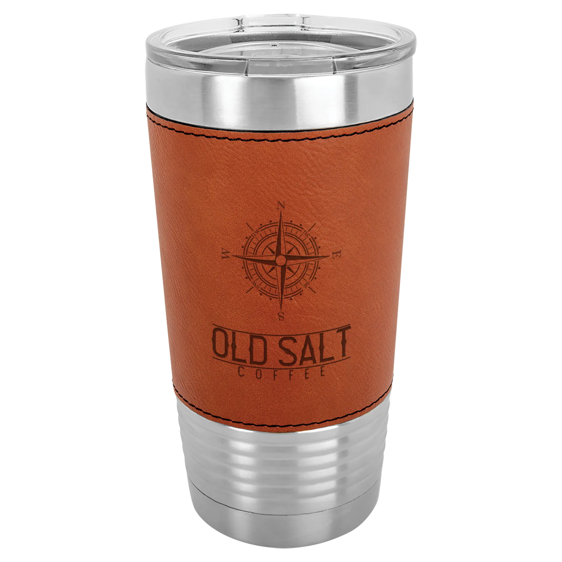 Old Salt Leather Engraved Tumbler