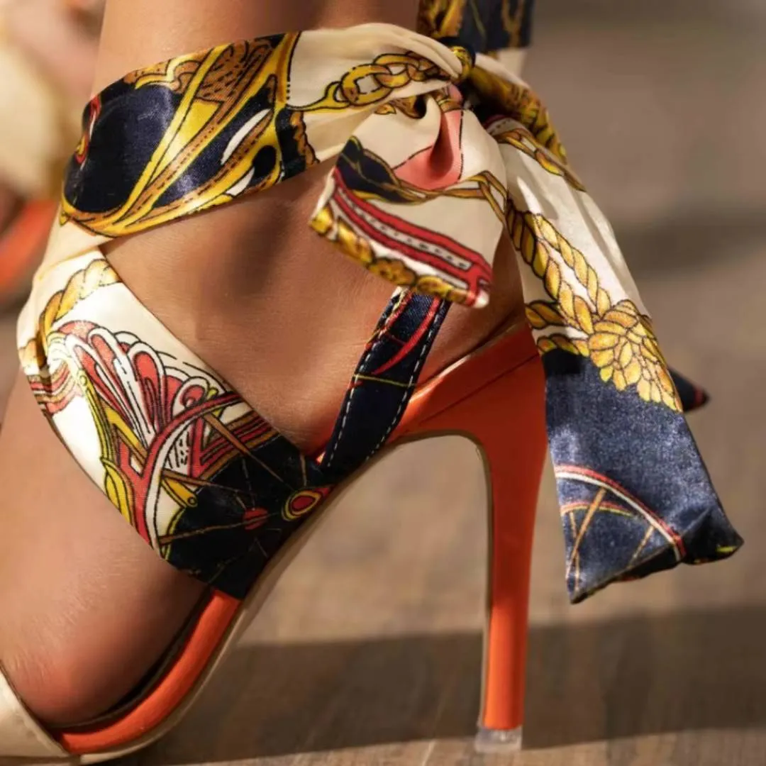 Oriana™ | Elegant Scarf Tie Stiletto Heels