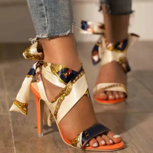 Oriana™ | Elegant Scarf Tie Stiletto Heels