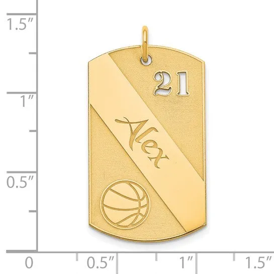 Personalized Basketball Dog Tag Charms