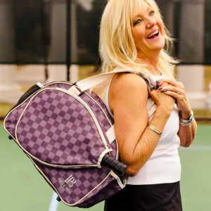 Pik'le'ball Women's Sport Tote - Checkered Chic Brown