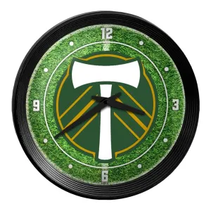 Portland Timbers: Pitch - Ribbed Frame Wall Clock