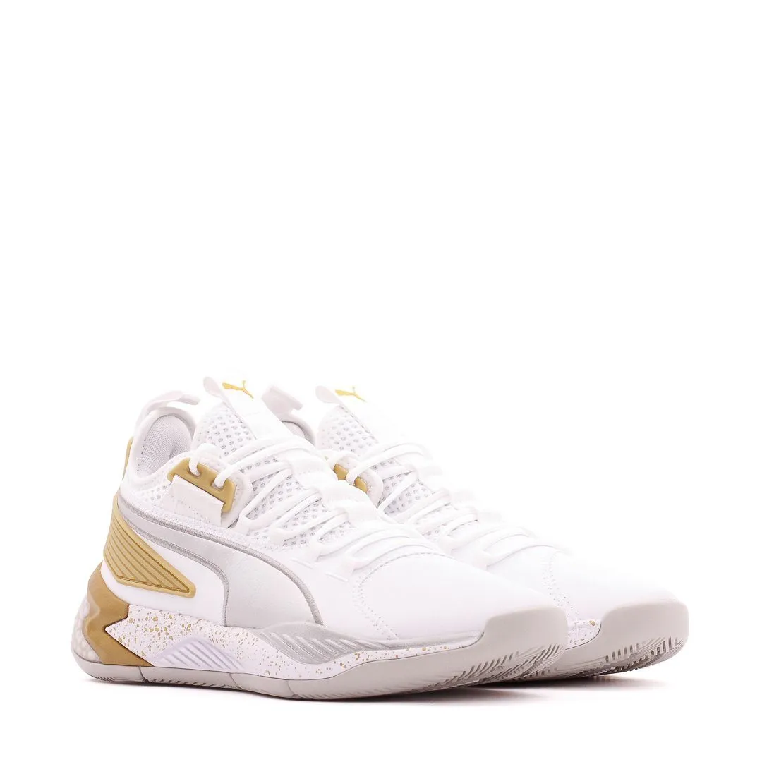 Puma Basketball Uproar Hybrid Court White Metallic Silver Men 192775-09