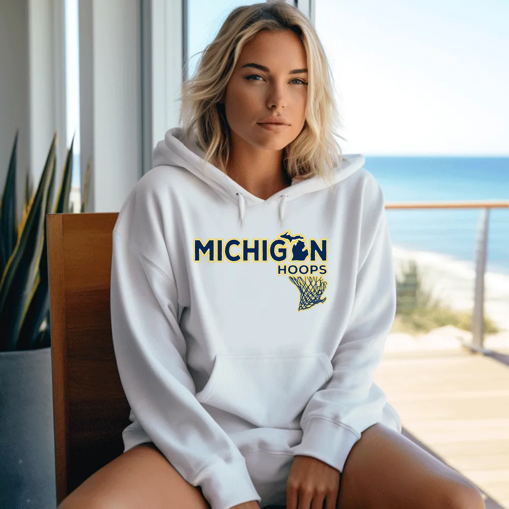 "Michigan Hoops" Relaxed Fit Classic Unisex Hoodie