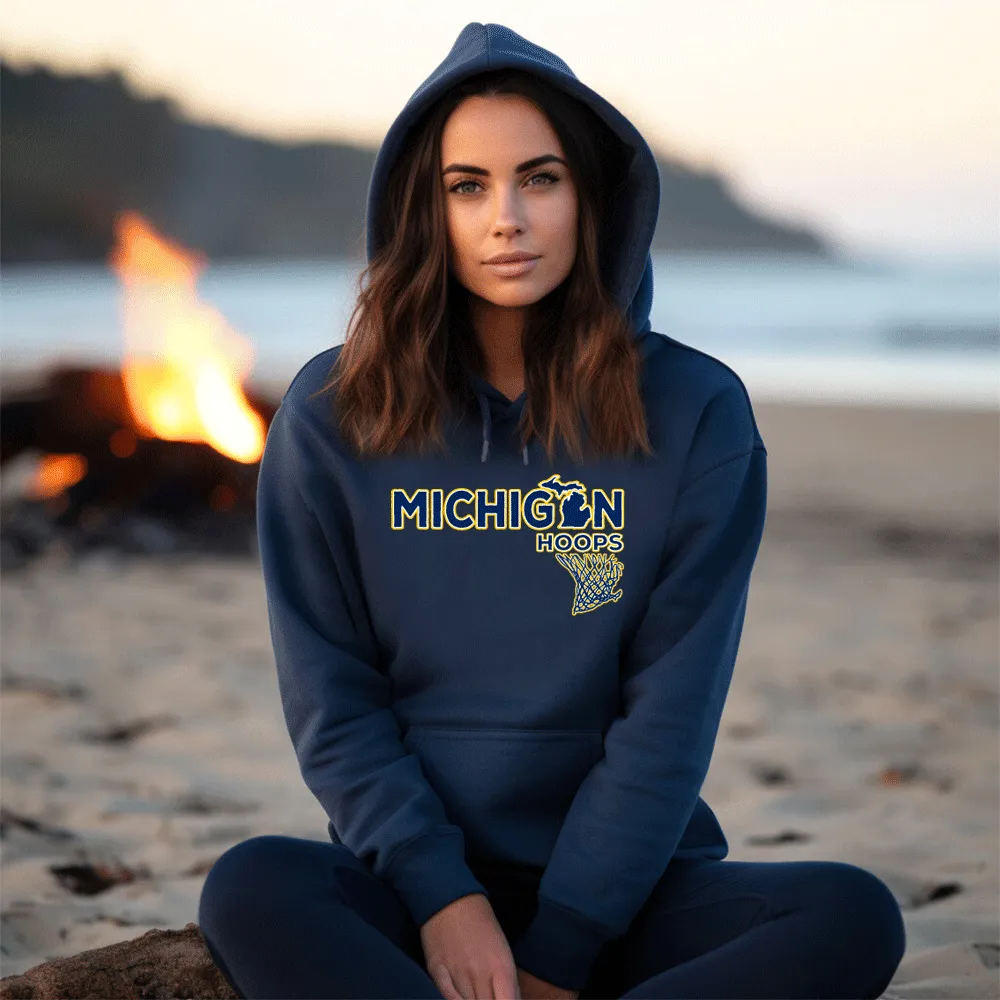 "Michigan Hoops" Relaxed Fit Classic Unisex Hoodie