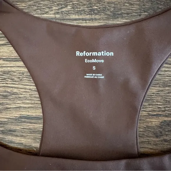 Reformation Gwen EcoMove sports bra - racer back brand new small brown