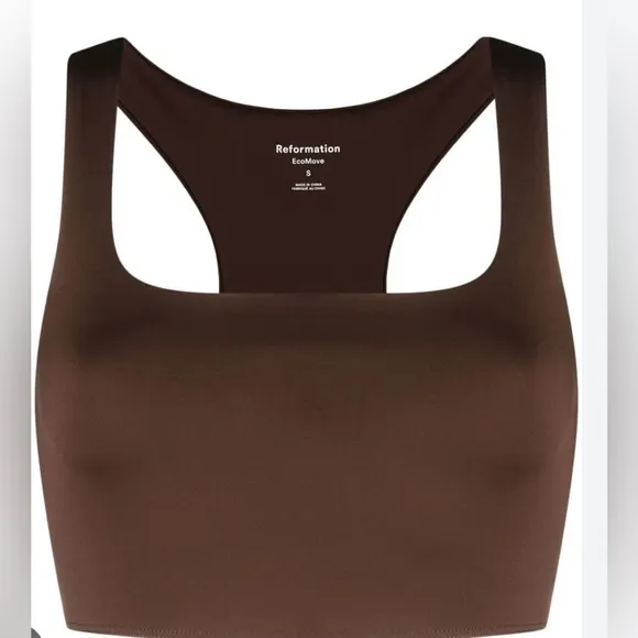 Reformation Gwen EcoMove sports bra - racer back brand new small brown