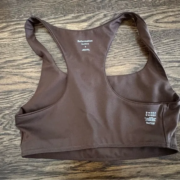 Reformation Gwen EcoMove sports bra - racer back brand new small brown