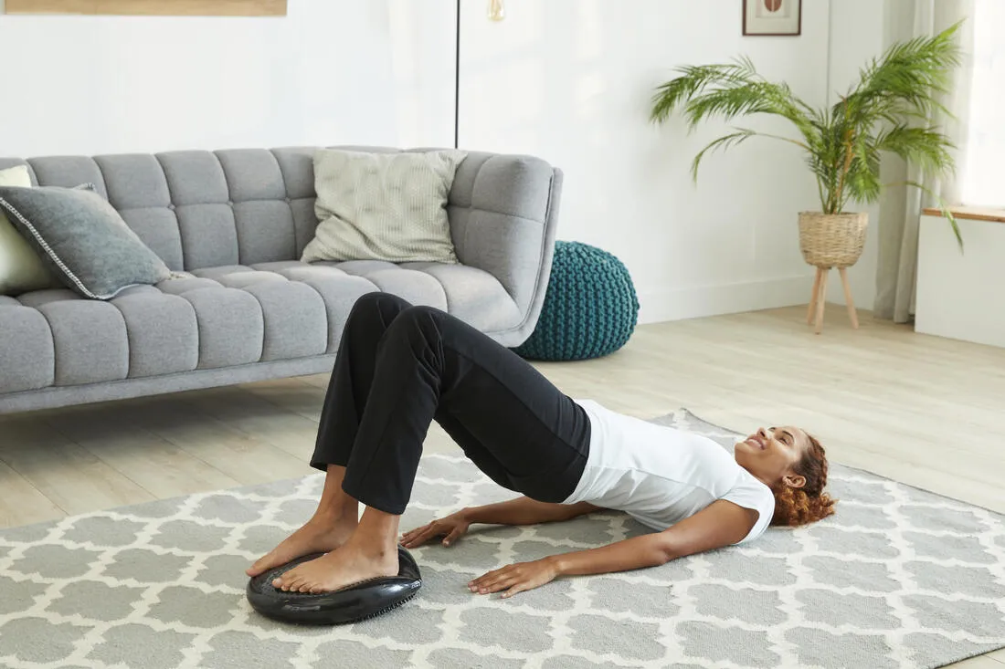 Reversible and Adjustable Fitness Balance Cushion - Black