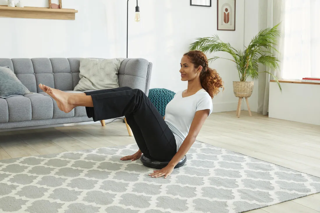 Reversible and Adjustable Fitness Balance Cushion - Black