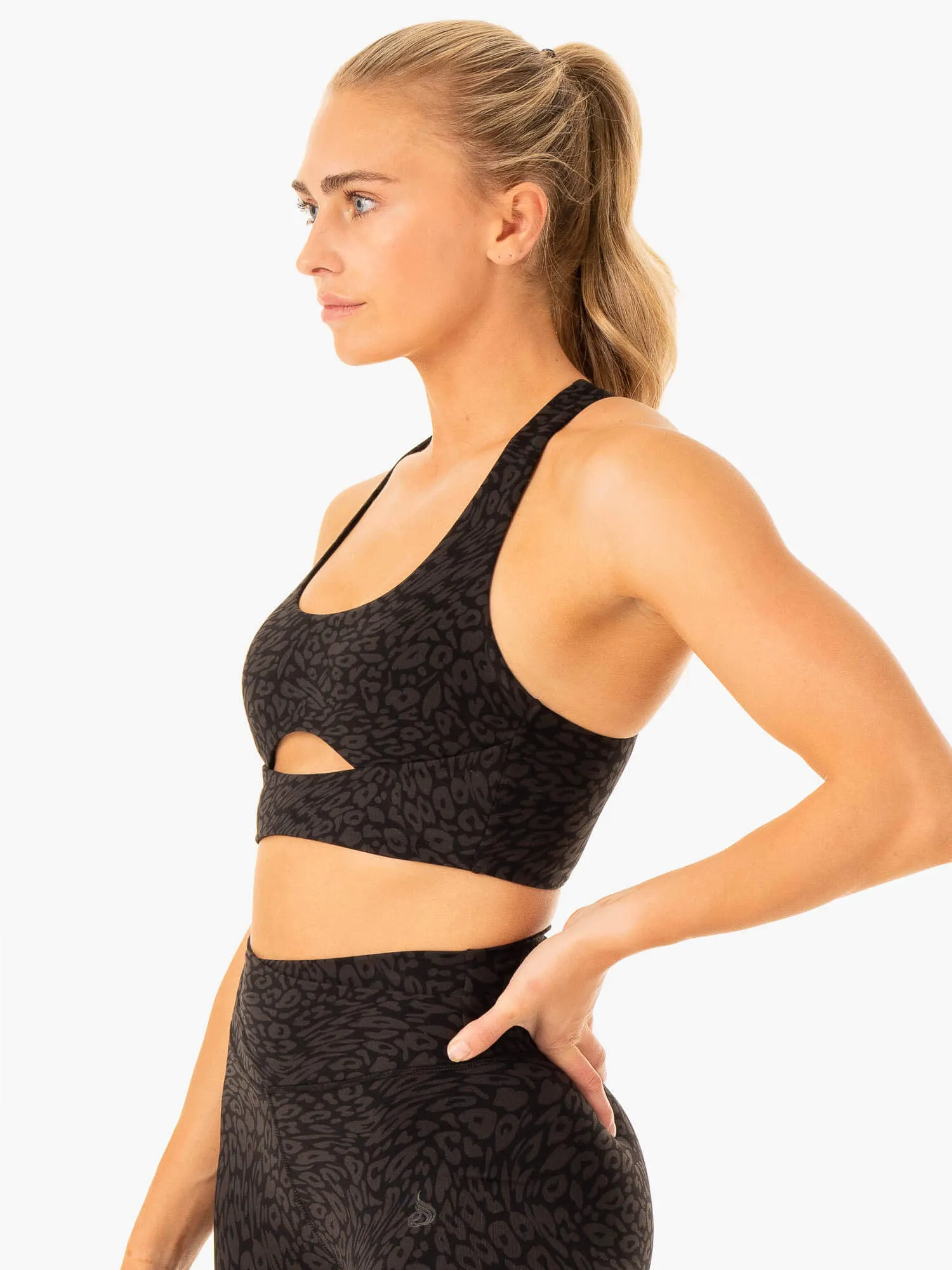 Rotation Sports Bra - Black Leopard