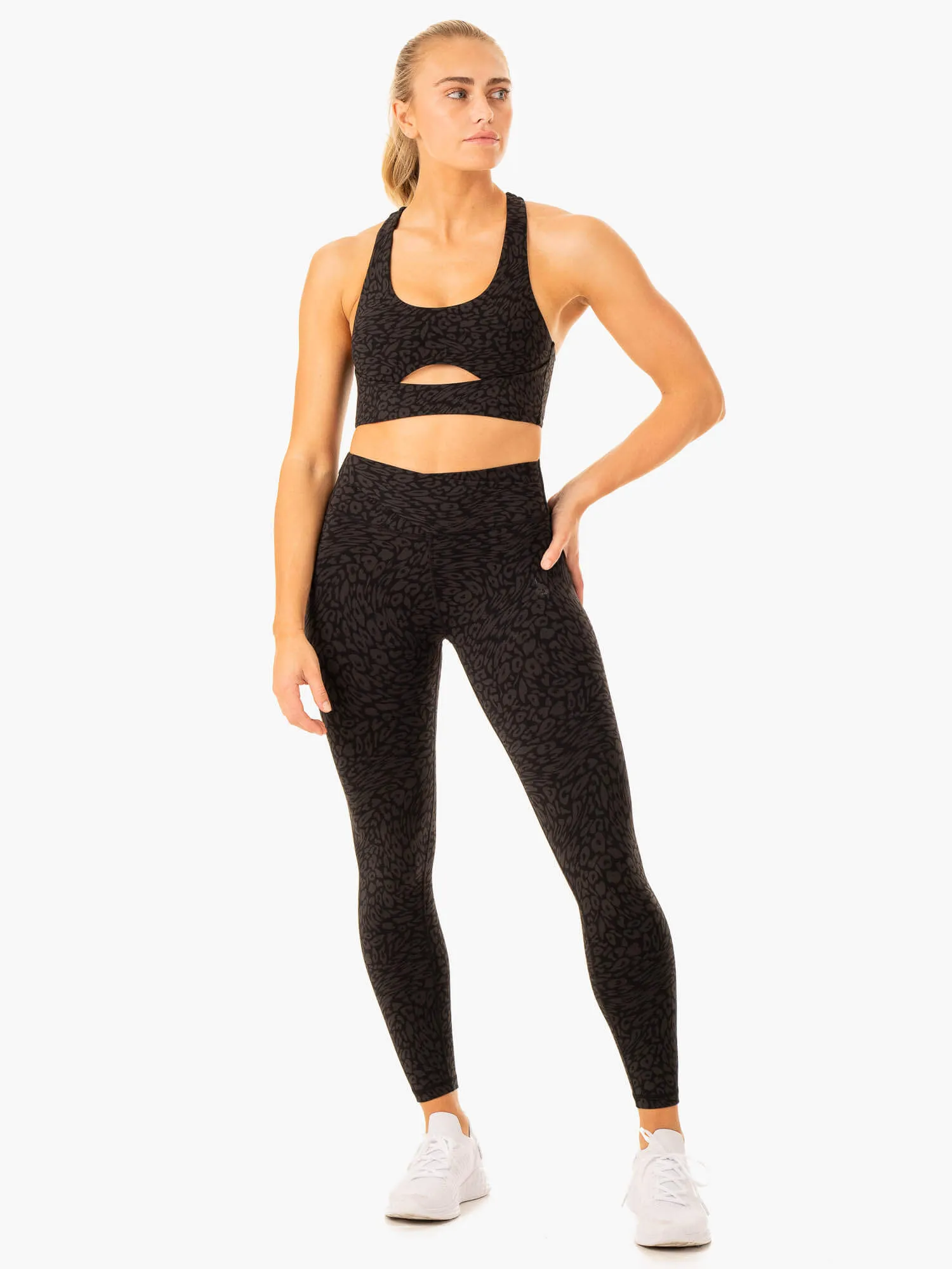 Rotation Sports Bra - Black Leopard
