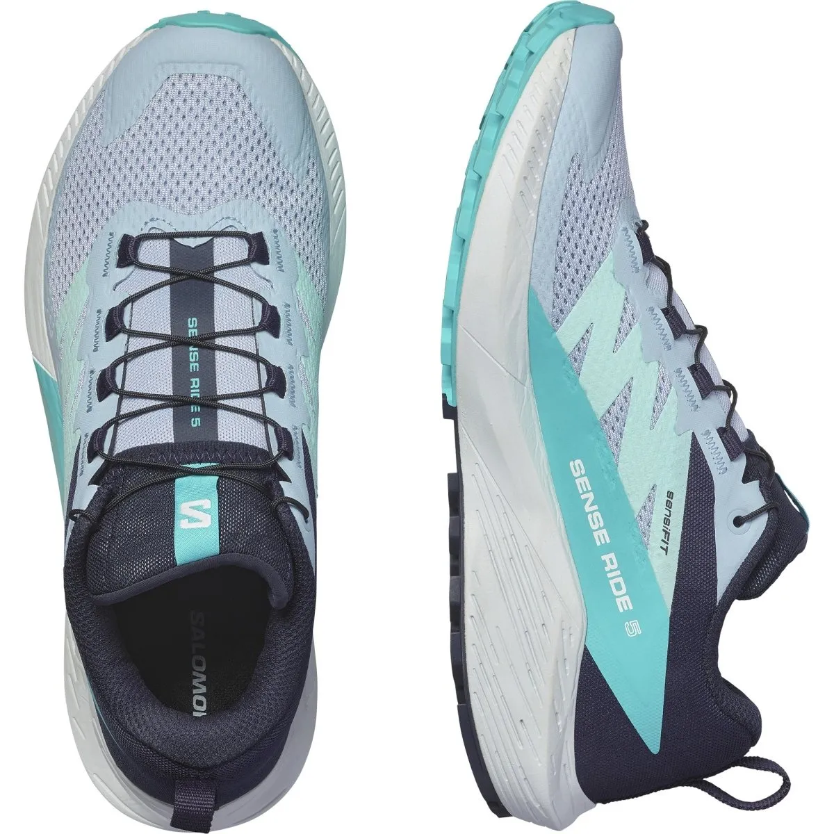 Salomon - Sense Ride 5 - Women's - Cashmere Blue/Carbon/Peacock Blue