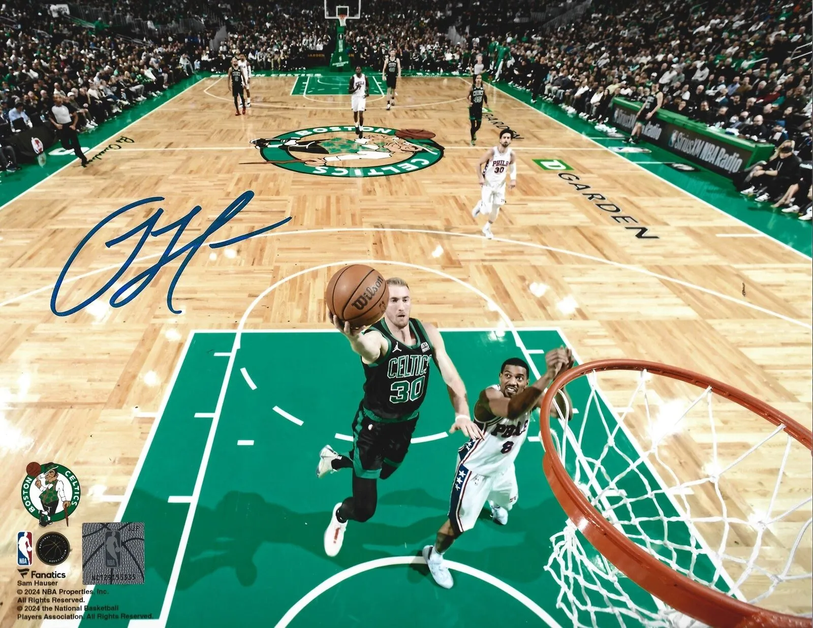 Sam Hauser Rim Cam Boston Celtics Autographed 8x10 Basketball Photo JSA PSA Pass
