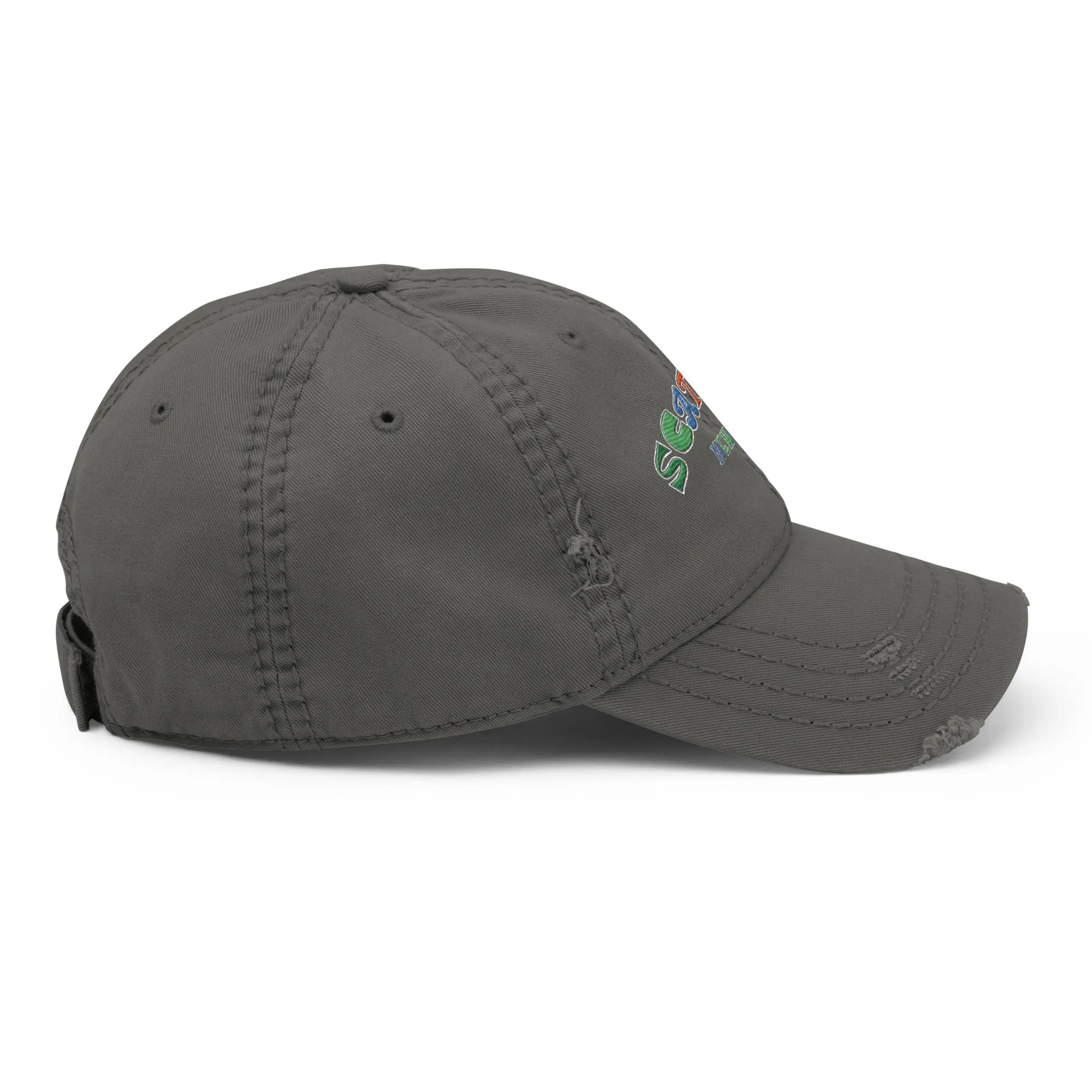 Scattered S/S '25 Logo Embroidered Distressed Dad Hat