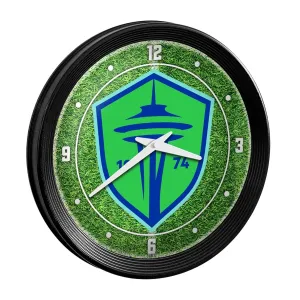 Seattle Sounders: Pitch - Ribbed Frame Wall Clock