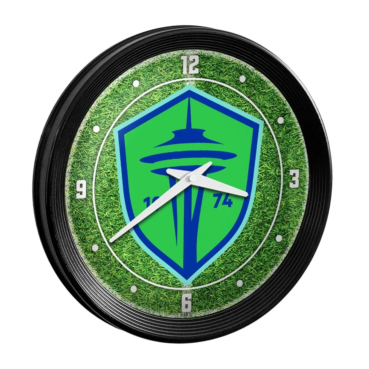 Seattle Sounders: Pitch - Ribbed Frame Wall Clock