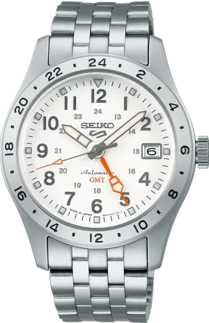 Seiko 5 Sports Automatic GMT Field Sports Style JDM Exclusive White Dial SBSC009