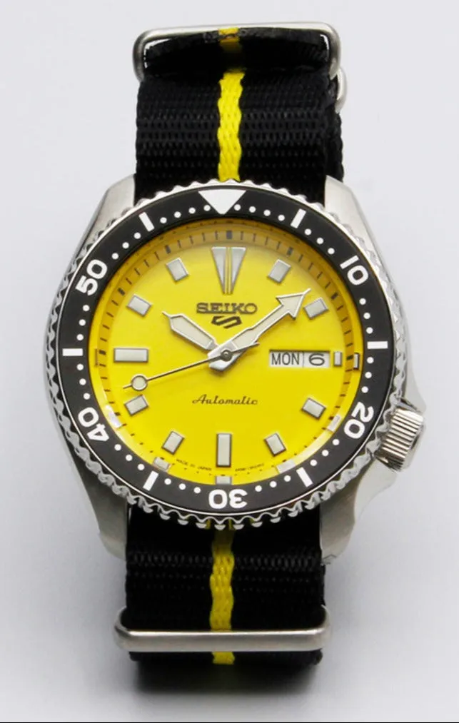 Seiko X OnTime Move Collaboration 5 Sports SKX Sports Style Limited Edition Yellow JDM SBSA193