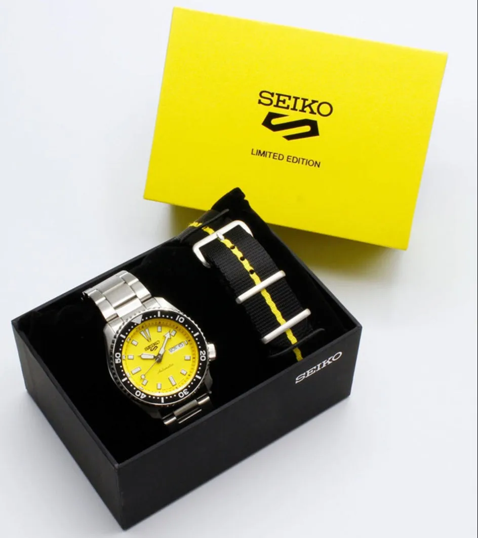 Seiko X OnTime Move Collaboration 5 Sports SKX Sports Style Limited Edition Yellow JDM SBSA193