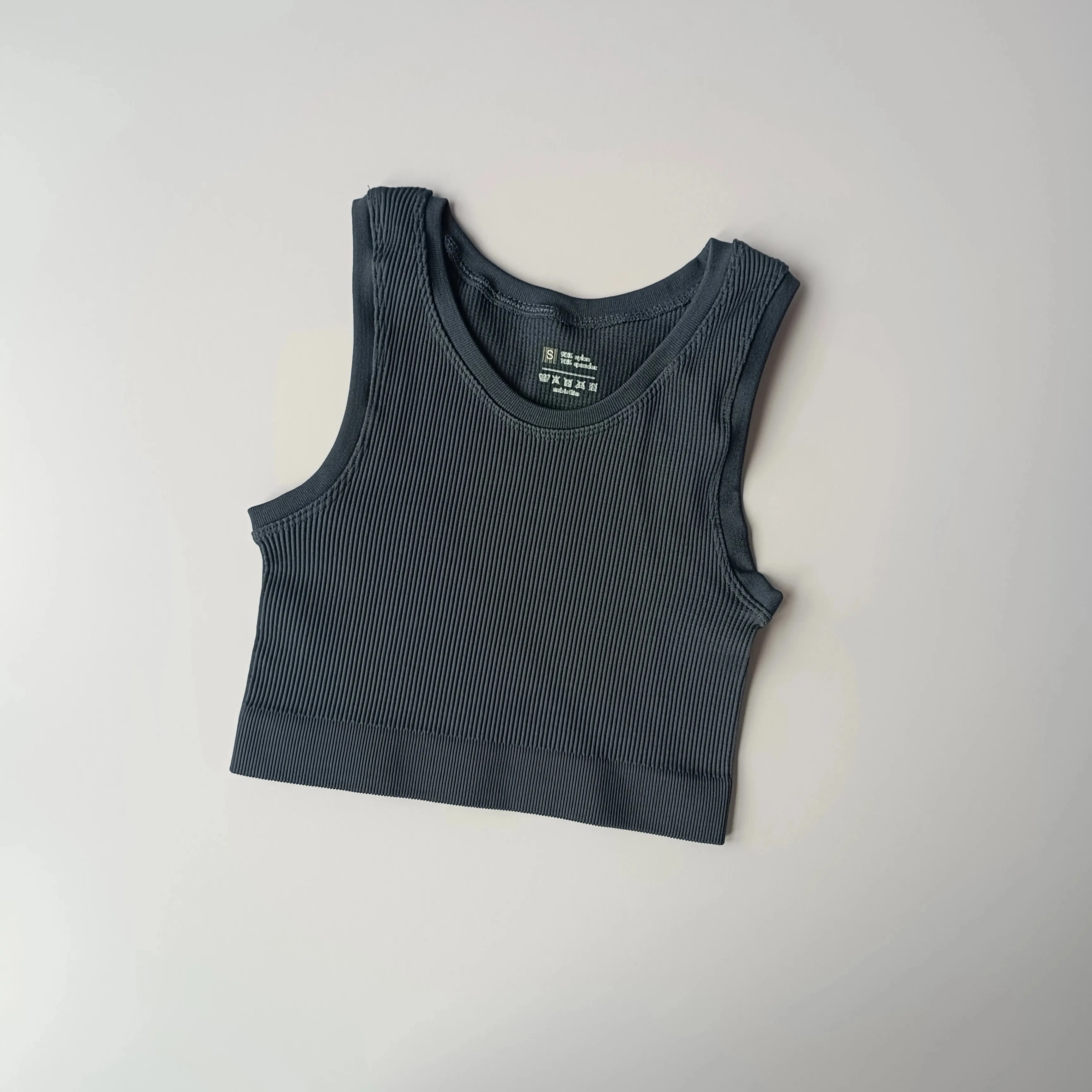 Sexy Women Yoga Gym Sports Vest - Fitness Running Short Vest, Solid Color Knitted Off Shoulder Gym Yoga Top