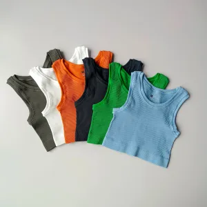 Sexy Women Yoga Gym Sports Vest - Fitness Running Short Vest, Solid Color Knitted Off Shoulder Gym Yoga Top