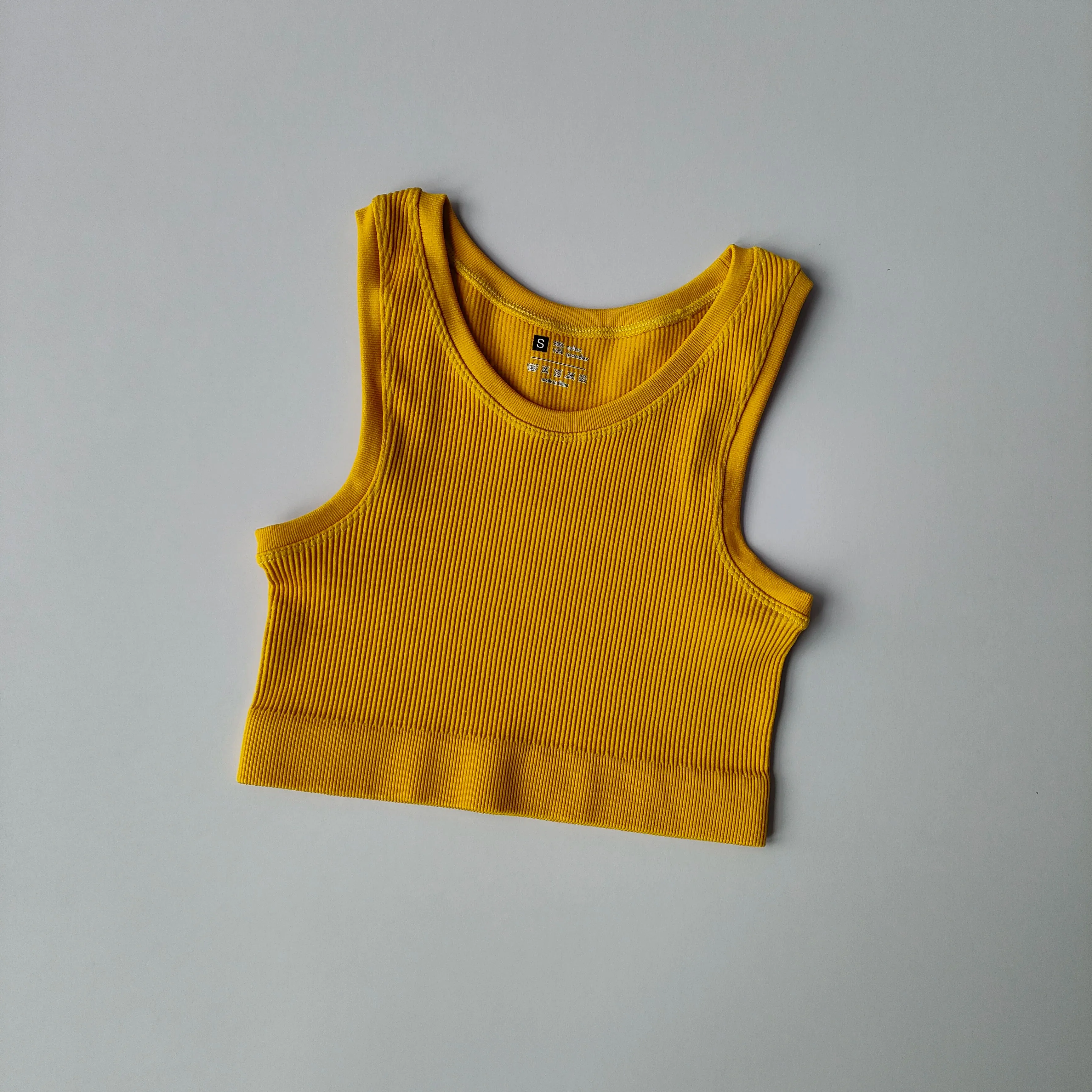 Sexy Women Yoga Gym Sports Vest - Fitness Running Short Vest, Solid Color Knitted Off Shoulder Gym Yoga Top
