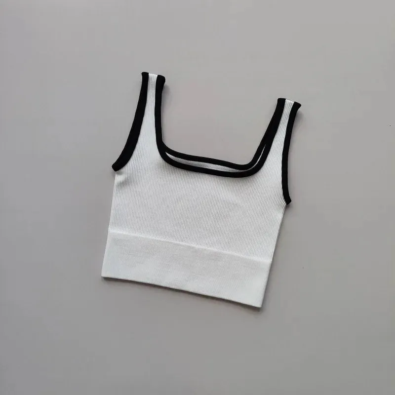 Sexy Women Yoga Gym Sports Vest - Fitness Running Short Vest, Solid Color Knitted Off Shoulder Gym Yoga Top